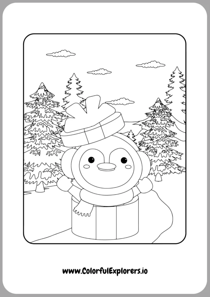 Penguin in Winter Wonderland