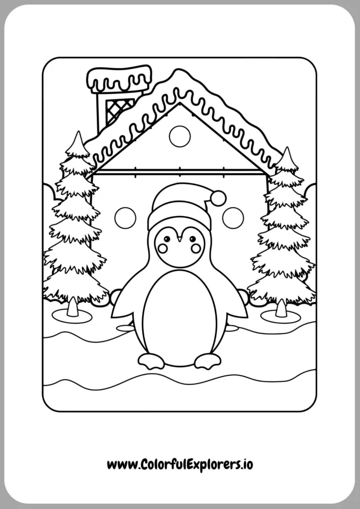 Penguin with Christmas Tree