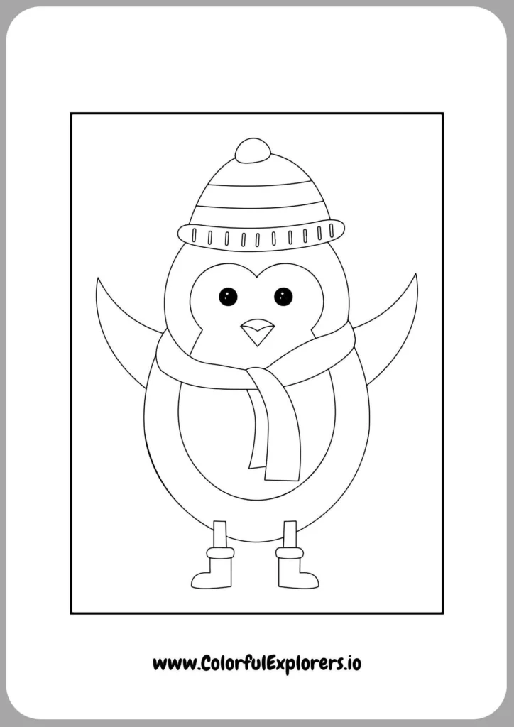 Penguin with Holiday Greeting Card