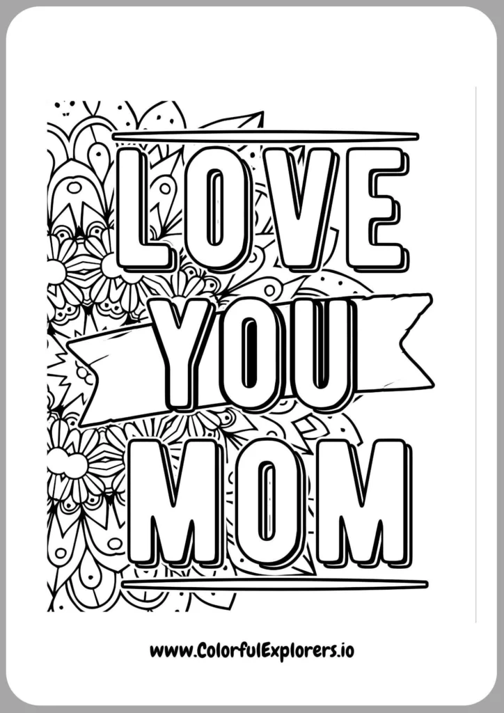Best Mom Trophy Coloring Sheet