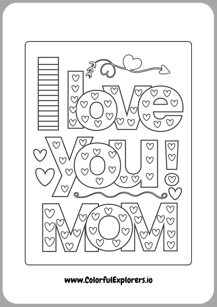 Child Hugging Mom Coloring Page