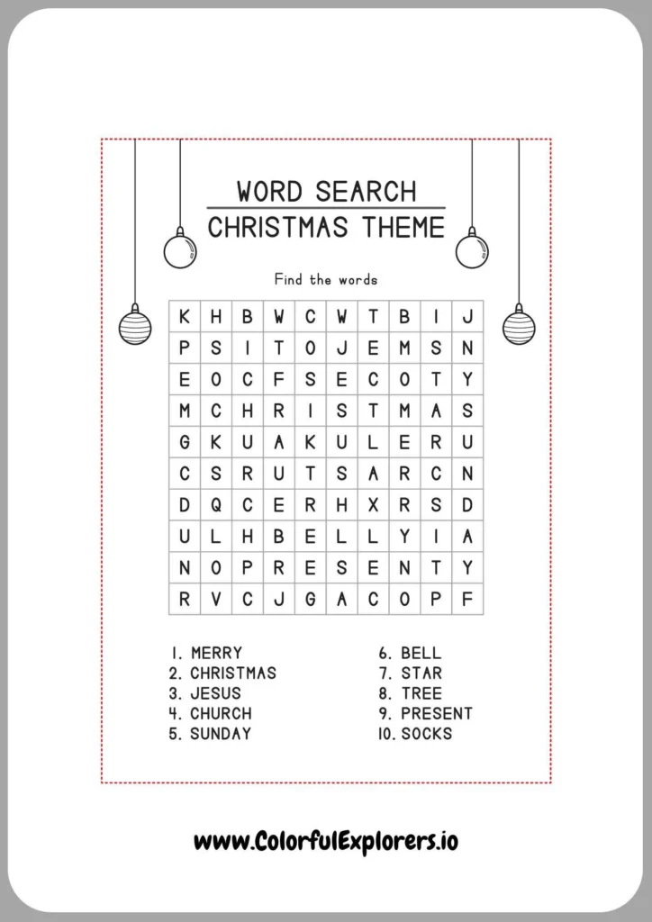Fun Christmas Word Search Challenge
