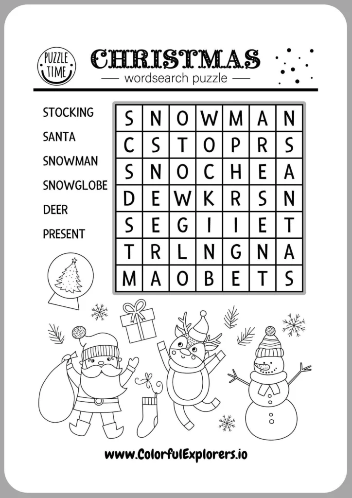 Santa’s Word Search for Christmas Fun
