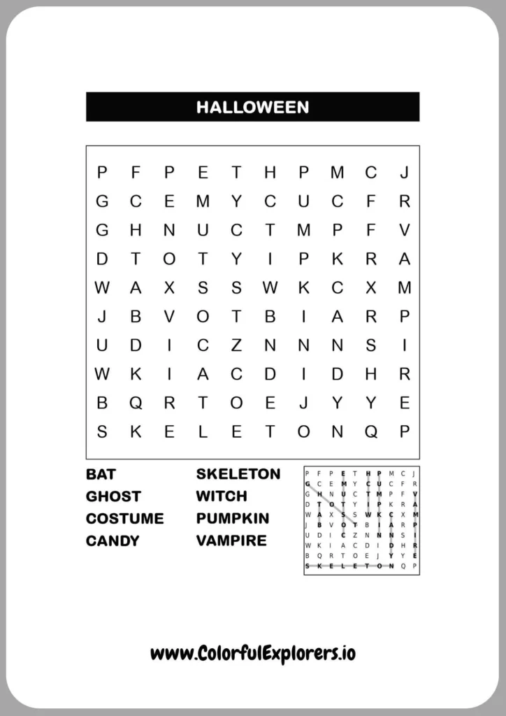 Spooky Night Word Search